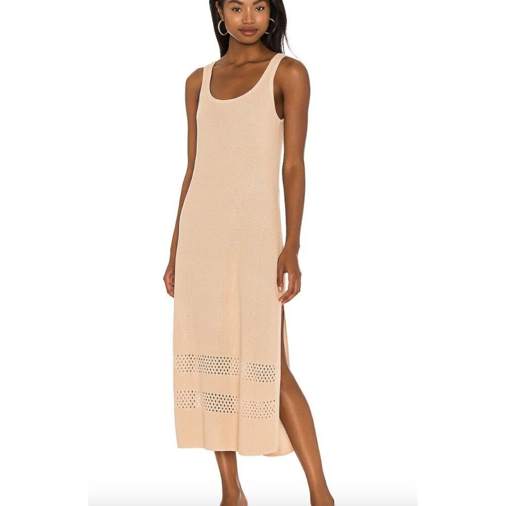 Seafolly Australia Terrain Knit Dress in Sands Size Large Midi Sleeveless